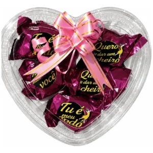 Presente Coração com 5 Bombons Sonho de Valsa Lacta com Laço