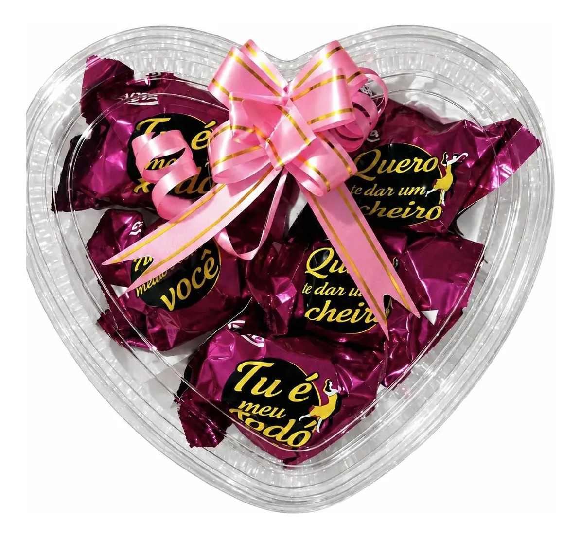Presente Coração com 5 Bombons Sonho de Valsa Lacta com Laço